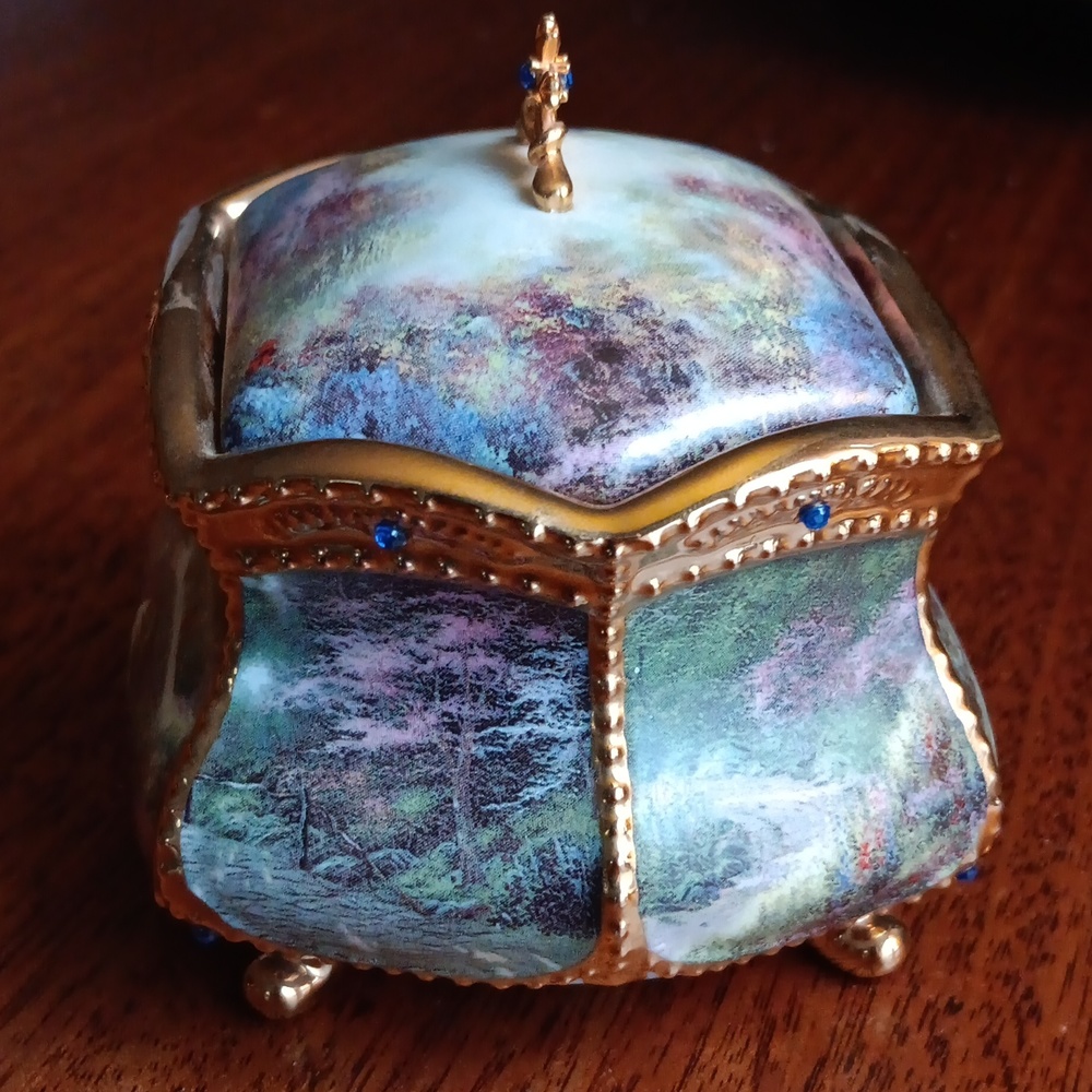 2003 Thomas Kinkades Blessing "Find Peace" Music box No. B1746 Amazing Grace - Picture 5 of 10